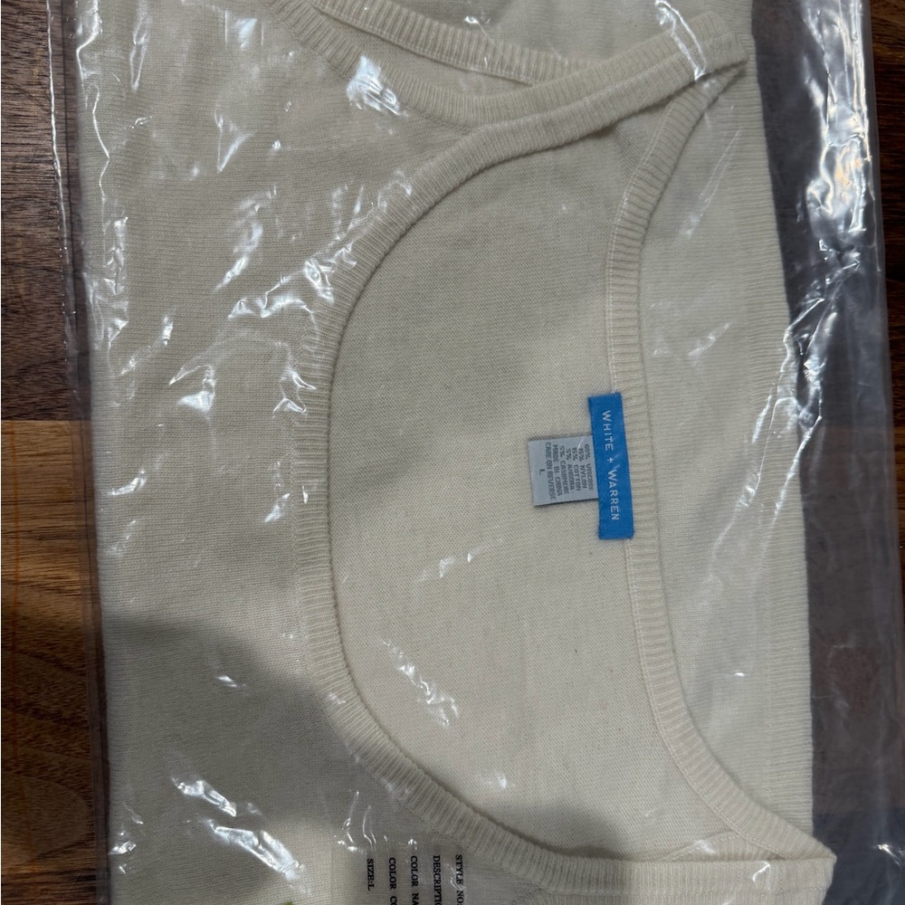 White + Warren Soft Cream Knit Top